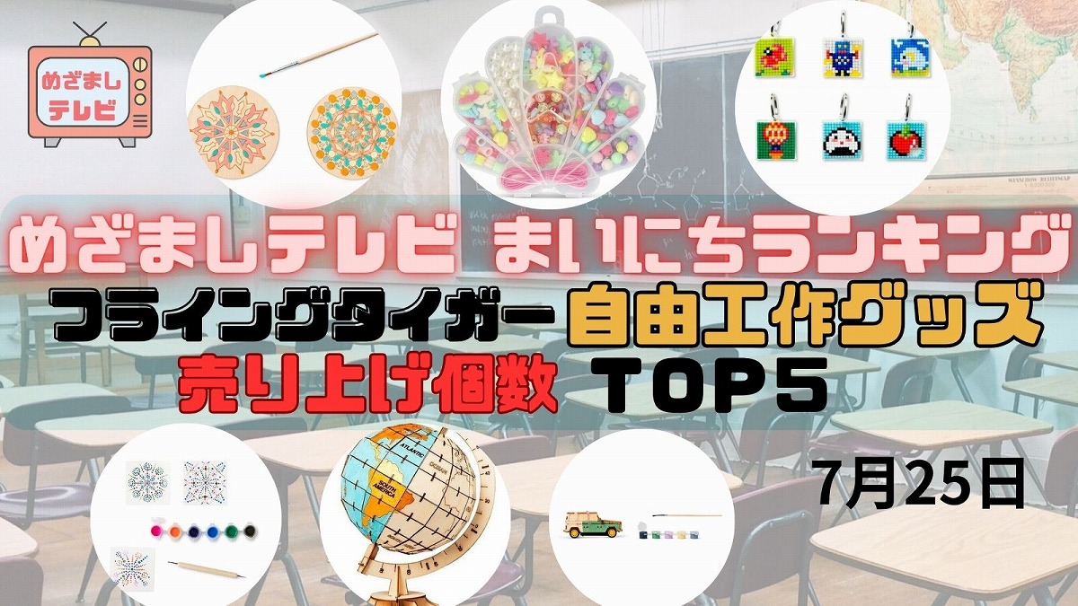 フライングタイガー自由工作グッズ 売り上げ個数ＴＯＰ５