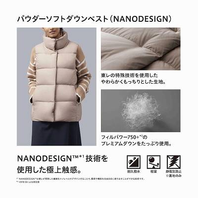 パウダーソフトダウンベスト（NANODESIGN）