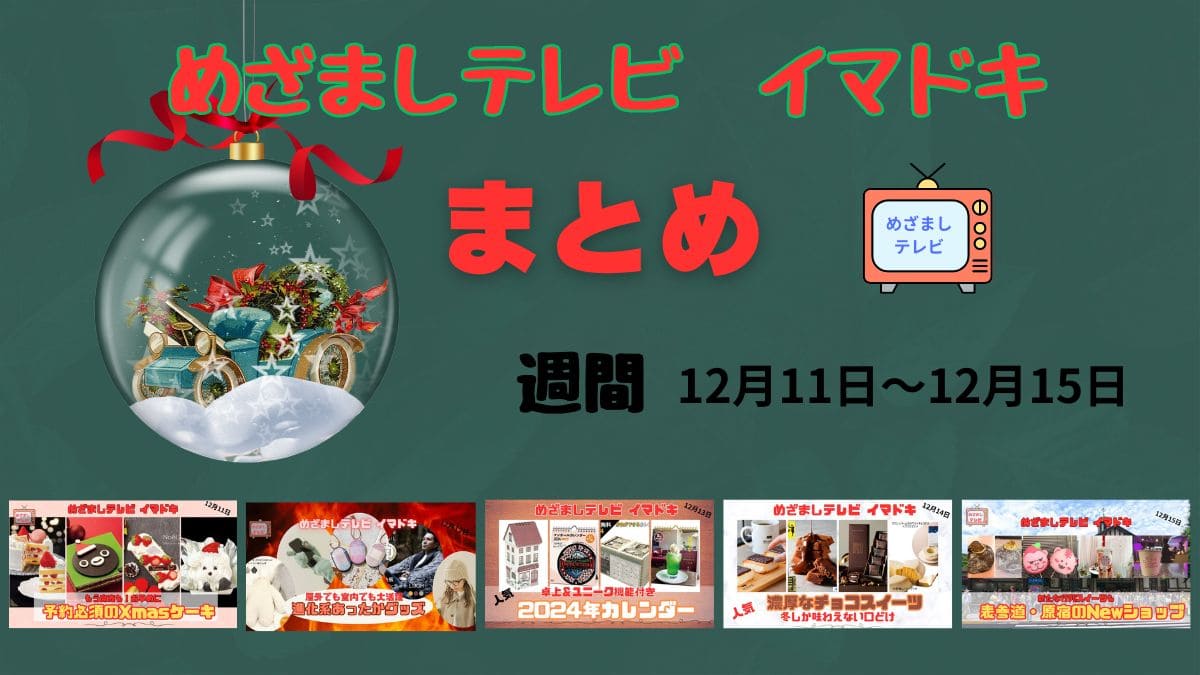 めざましテレビ　イマドキ　週間まとめ　12/11-12/15