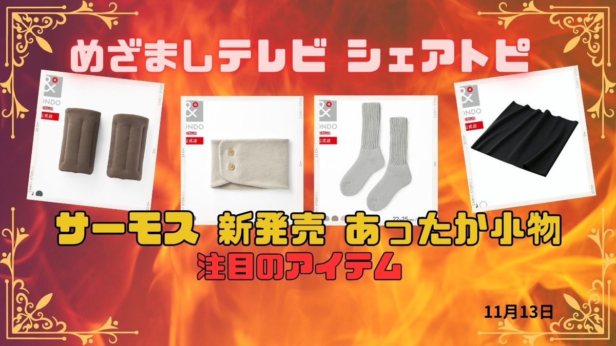 今日のめざましテレビまいにちランキング 保温『サーモス 新発売 あったか小物』。｜11月13日