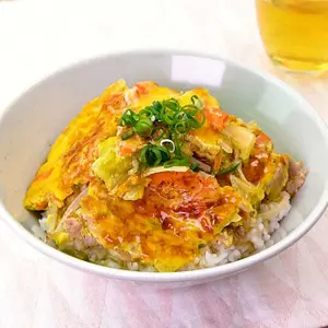 野菜たっぷりお手軽かに玉丼