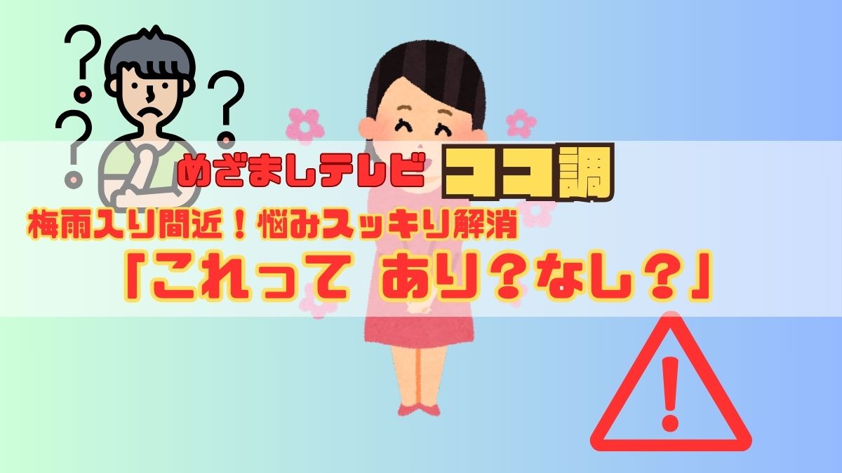 めざましテレビ ココ調 梅雨入り間近！日常の「これってあり？なし？」悩みスッキリ解消 ズバリ回答！