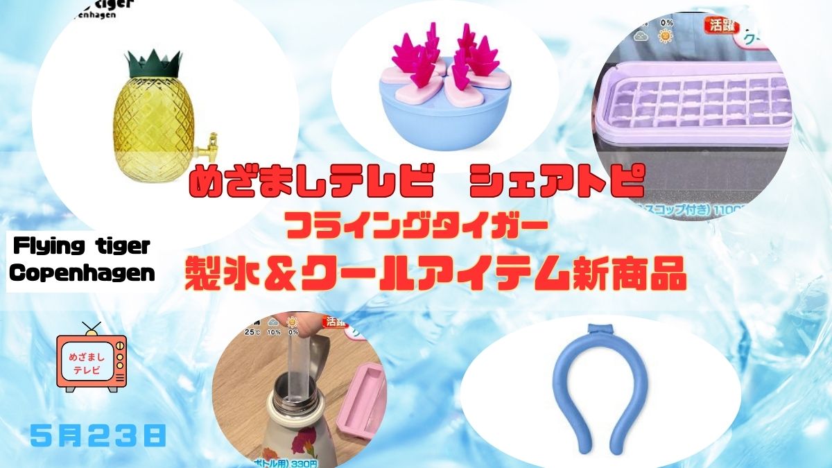 今日のめざましテレビ シェアトピ『フライングタイガー 製氷＆クールアイテム新商品』暑さ対策グッズ13選で夏を快適に｜5月23日