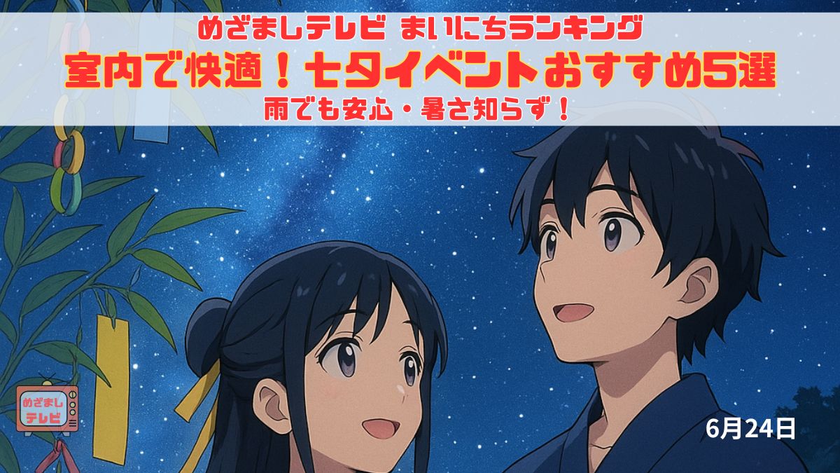 今日のめざましテレビまいにちランキング『室内で快適！七夕イベントおすすめ5選』雨でも安心・暑さ知らず！関東・関西・東北・九州の屋内七夕スポットを厳選紹介｜6月24日