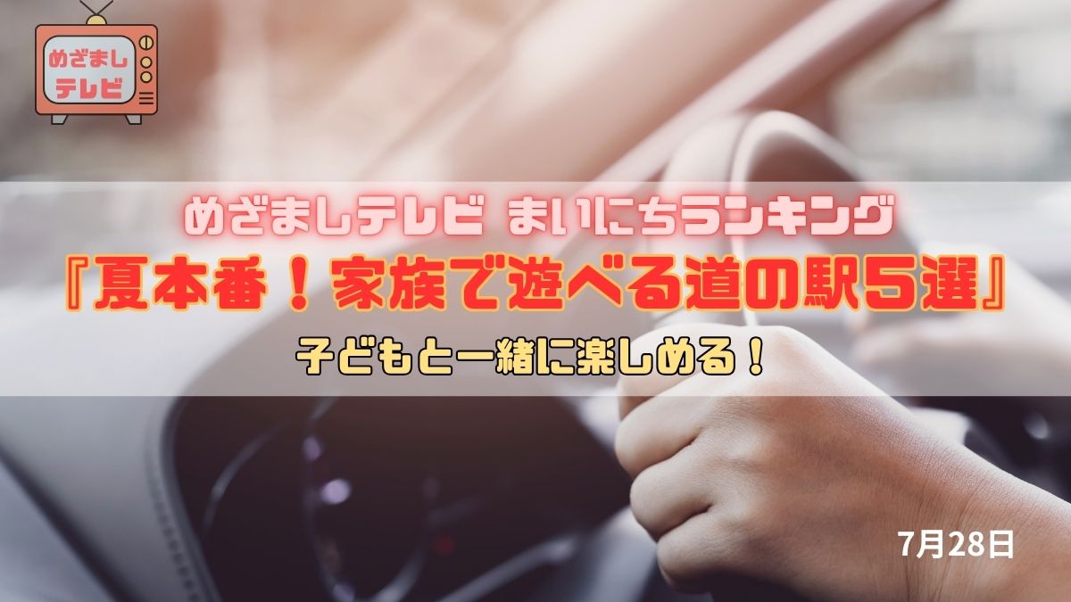 今日のめざましテレビまいにちランキング『夏本番！家族で遊べる道の駅５選』子どもと一緒に楽しめる！全国の遊び場充実の道の駅｜7月28日