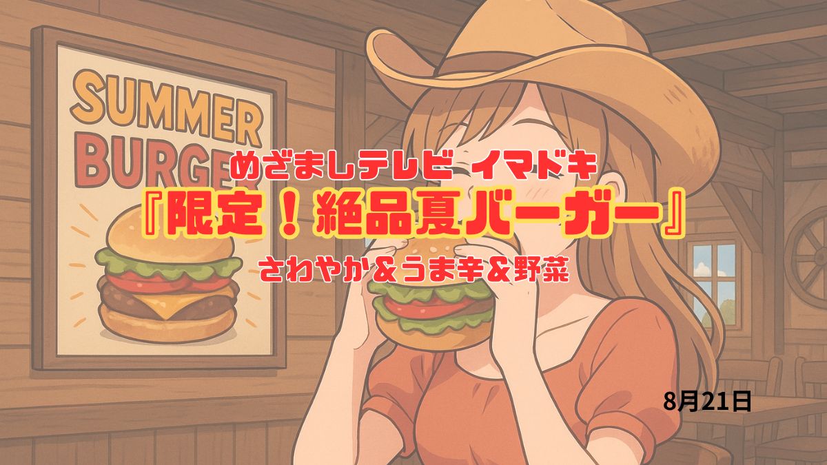 めざましテレビ さわやか＆うま辛＆野菜『限定！絶品夏バーガー』今日のイマドキ｜8月21日