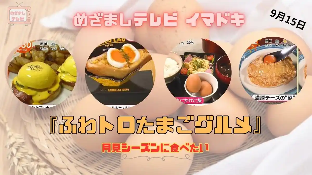 めざましテレビ 月見シーズンに食べたい『ふわトロたまごグルメ』今日のイマドキ|9月15日