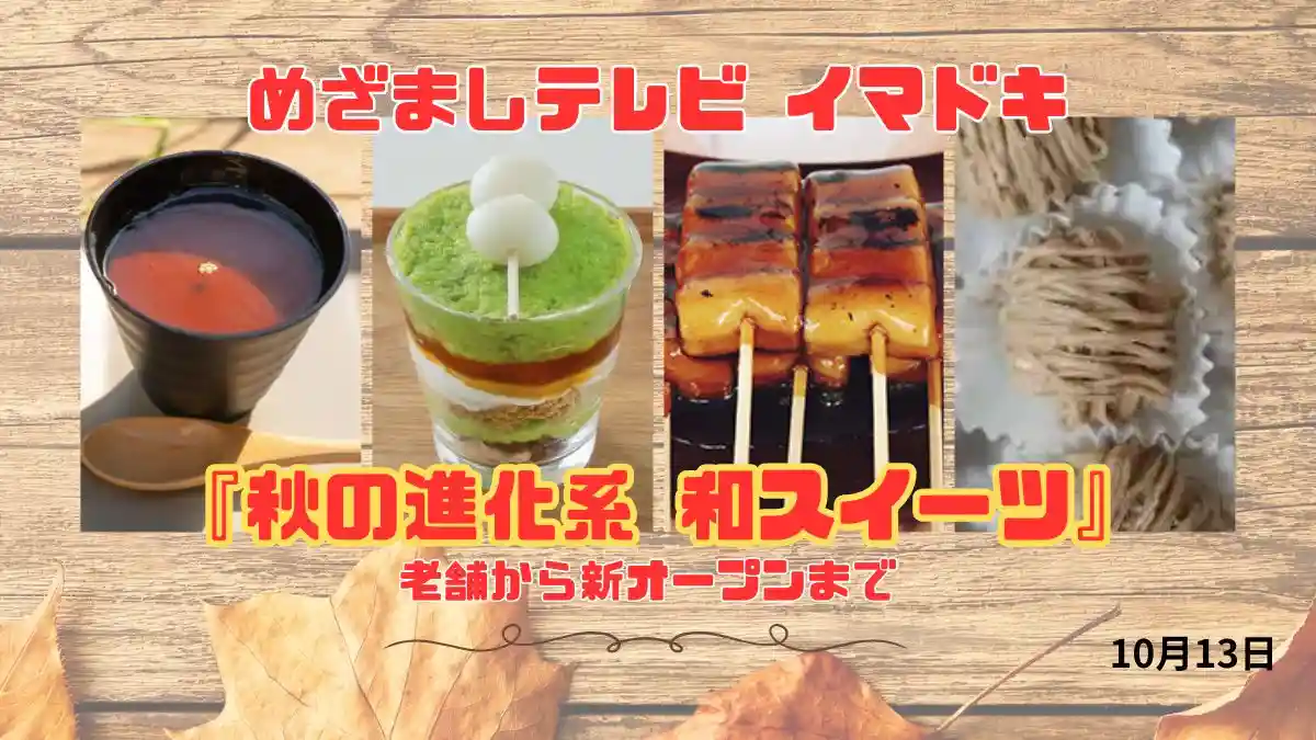 めざましテレビ 老舗から新オープンまで 秋の進化系 和スイーツ『秋の進化系 和スイーツ』今日のイマドキ｜10月13日