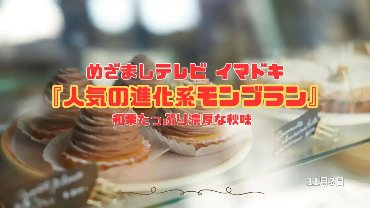 めざましテレビ 和栗たっぷり濃厚な秋味 『人気の進化系モンブラン』今日のイマドキ｜11月3日