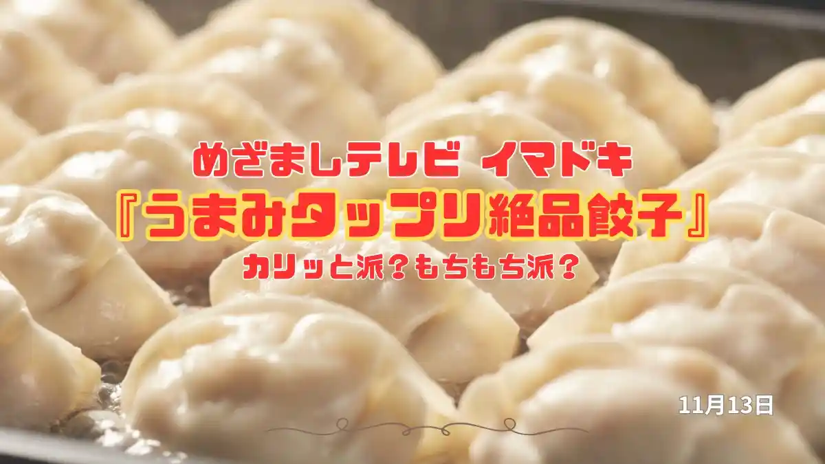 めざましテレビ カリッと派？もちもち派？『うまみタップリ絶品餃子』今日のイマドキ｜11月13日